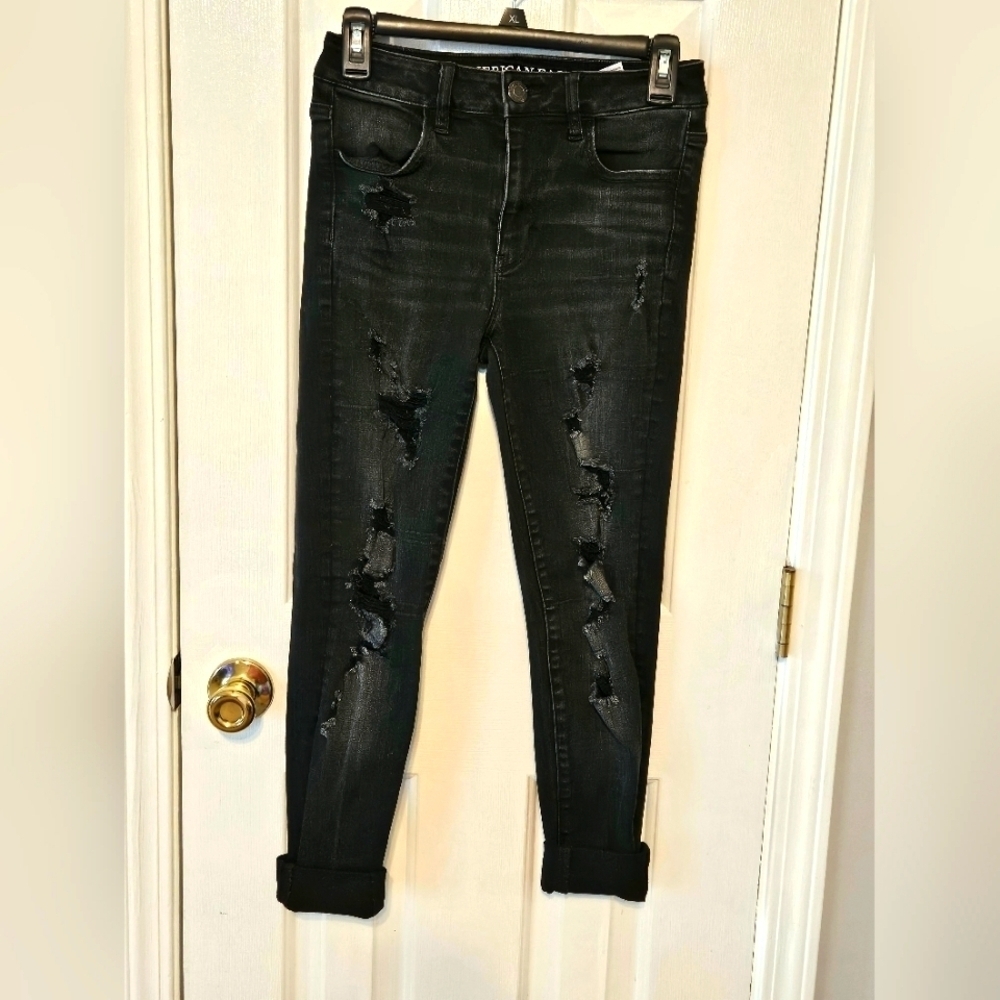American Eagle High-Rise Jegging Black - size 4 Regular - EUC